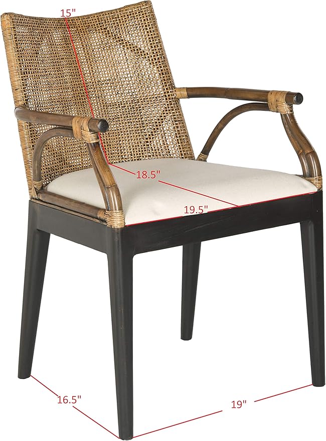 Safavieh Home Gianni Rattan Tropical Woven Arm Chair - Image 9