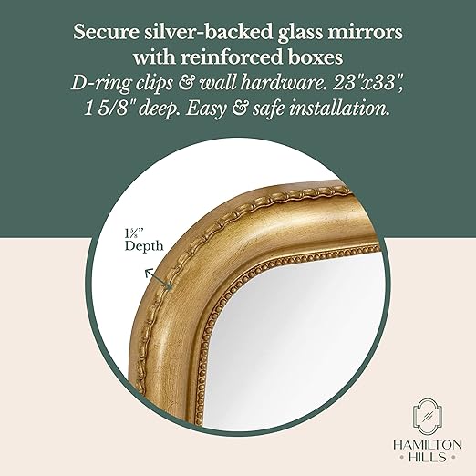 Hamilton Hills 40" x 30" Classic Gold Mirror - Image 3