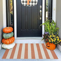 OJIA Fall Front Door Rug 24"x51" Halloween Doormat Striped Rug Cotton Woven by OJIA