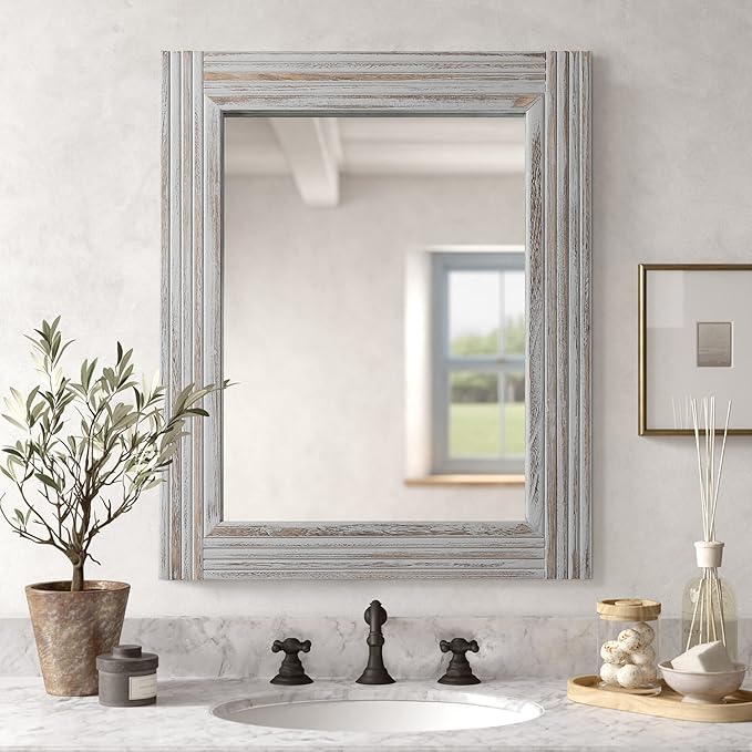YOSHOOT Hand-Made Wooden Spliced Wall Mirror by YOSHOOT