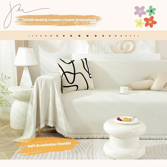 STACYPIK Modern Beige Couch Covers - Image 8