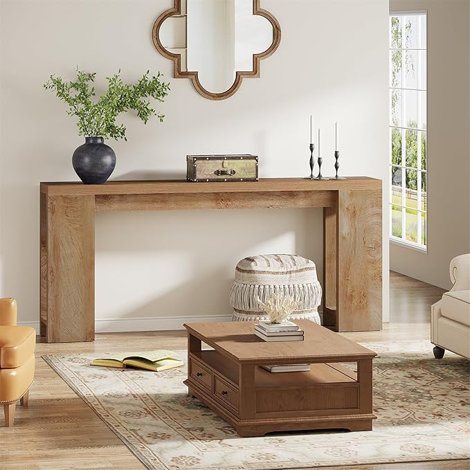 Tribesigns 70.9-Inch Extra Long Console Table, Farmhouse Wood Sofa Table Behind - Image 4