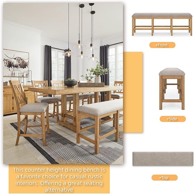 Signature Design by Ashley Havonplane 72" Counter Height Dining Bench - Image 7