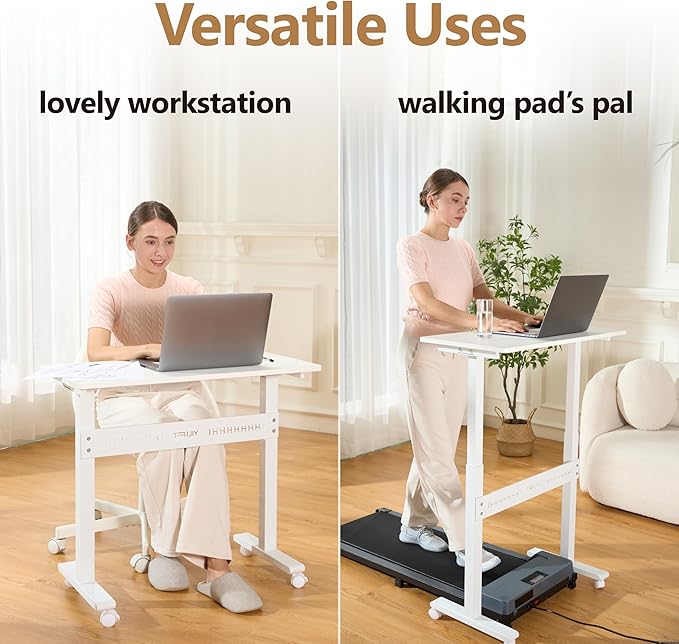 Non-Electric Auto-Lifting Standing Desk, No Knobs or Crank, Rolling and Mobile - Image 6