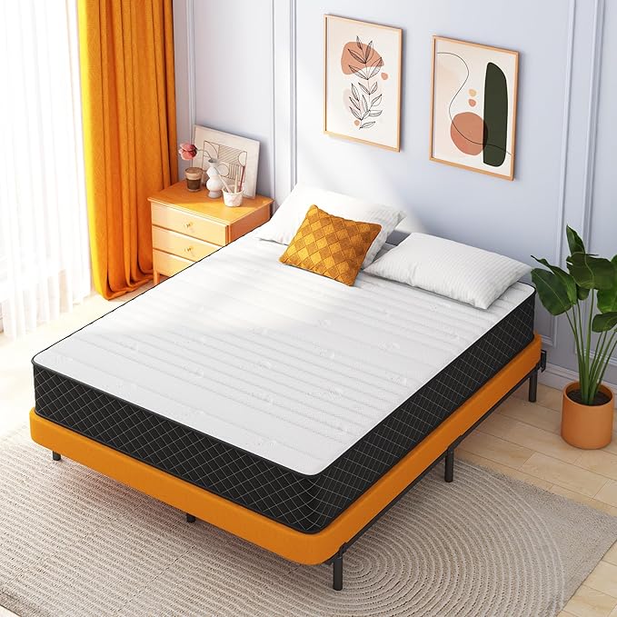 Double Mattress, 10 Inch Hybrid Memory Foam Full Size Mattress, Full Bed - Image 9