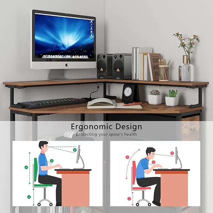 Corner Desk with Drawers Shelves - Image 7