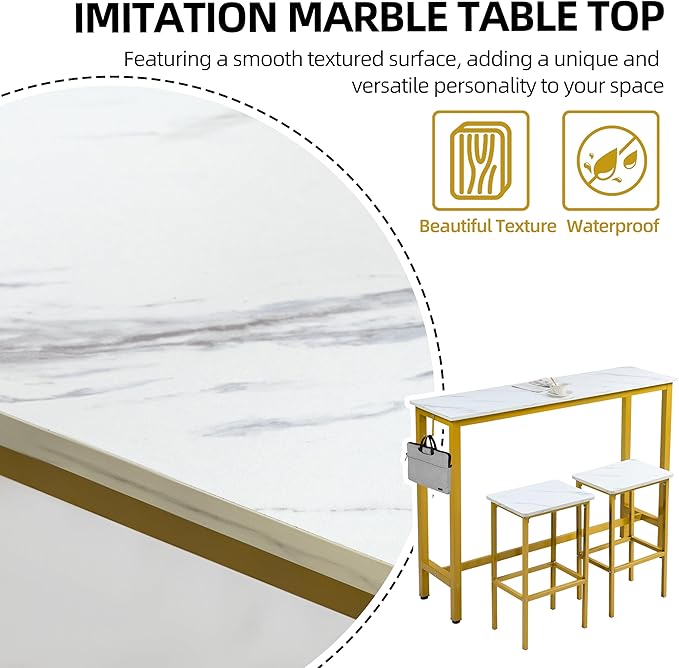 Finnhomy 52.7" Industrial Bar Table Set - Image 7