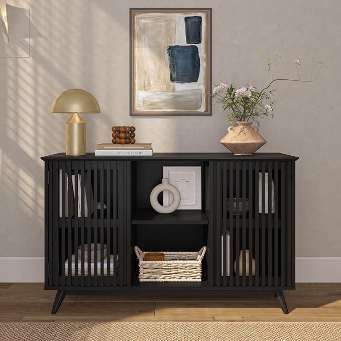 Plank+Beam Mid-Century Modern Wood TV Stand, Solid Wood Entertainment Console - Image 10