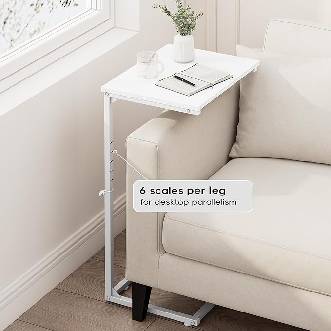 Vagusicc C Shaped End Table for Couch, 33.2'' Extra Tall C Table Adjustable - Image 4