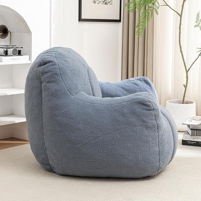 Furniliving Bean Bag Chair, Giant Bean Bag Chair Stuffed Floor Sofa - Image 8