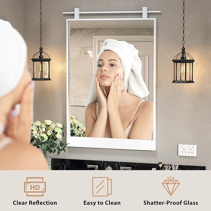 24x36 Inch Rectangle Bathroom Vanity Mirror - Image 3