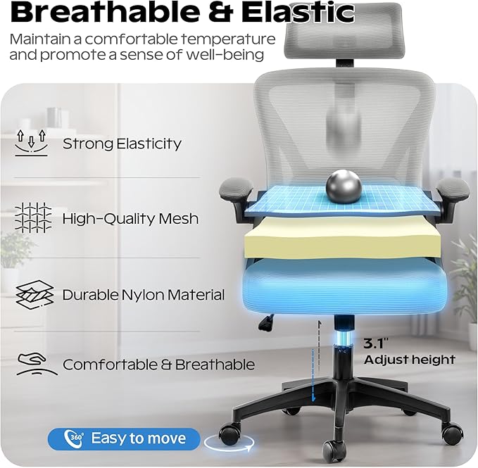 Ergonomic Office Chair, Home Office Desk Chair - Image 7