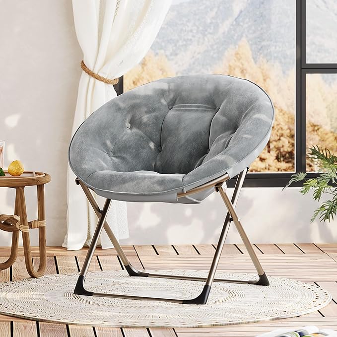 Comfy Saucer Chairs, Cozy Faux Fur Living Room Chair - Image 8