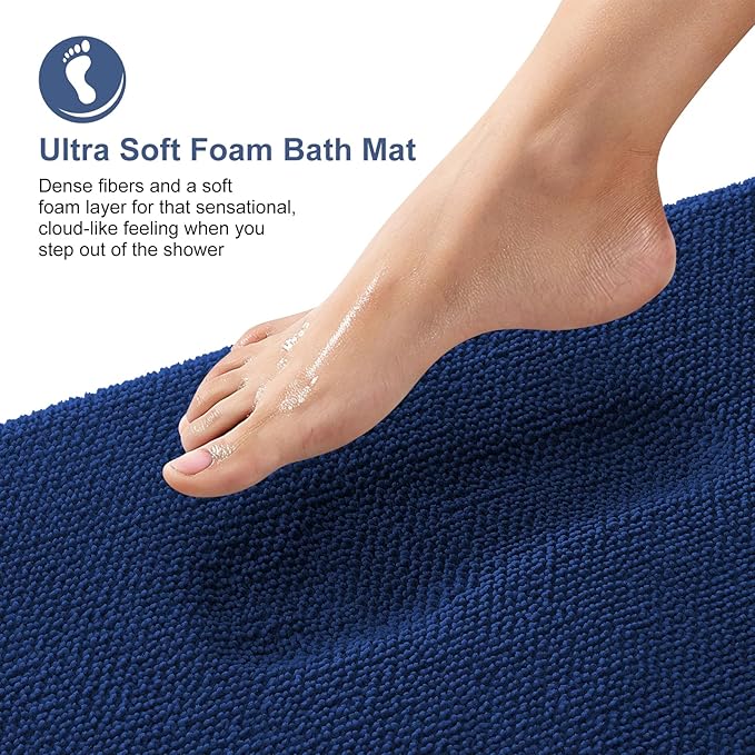 OLANLY Thick Memory Foam Bath Mat Rug 44x24, Extra Soft Absorbent Bathroom Rug - Image 2