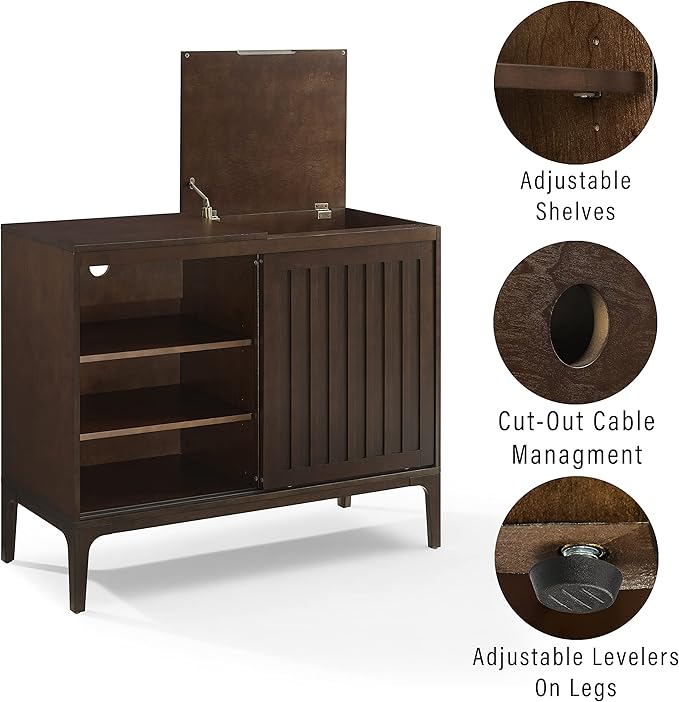 Crosley Furniture Asher Media Console and Record Player Stand - Image 7