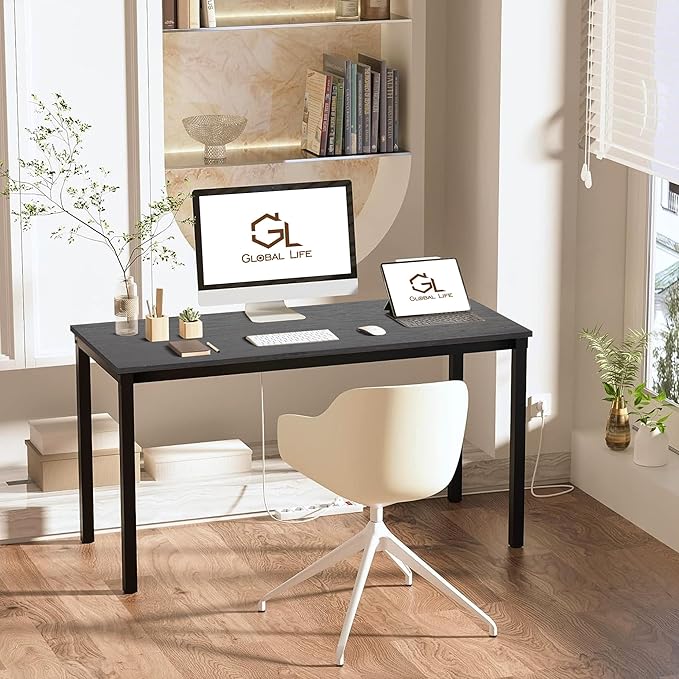 47 inch Large Computer Desk Wood, Modern Simple Style Desk by GLGLOBALLIFE--Abrandthatyoucantrust