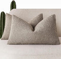 Foindtower Pack of 2 Textured Boucle Throw Pillow Covers Accent Solid by Foindtower