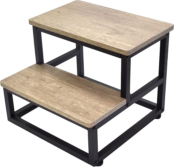 Step Stool, Wood and Metal Step by SZLHANJZ