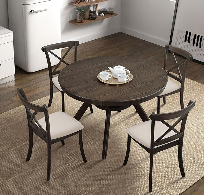 Wooden Dining Chairs Set of 2, Kitchen Chairs Upholstered Dining Chair - Image 3