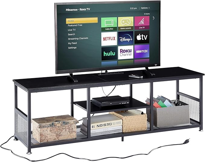 VECELO TV Stand with Power Outlets by VECELO