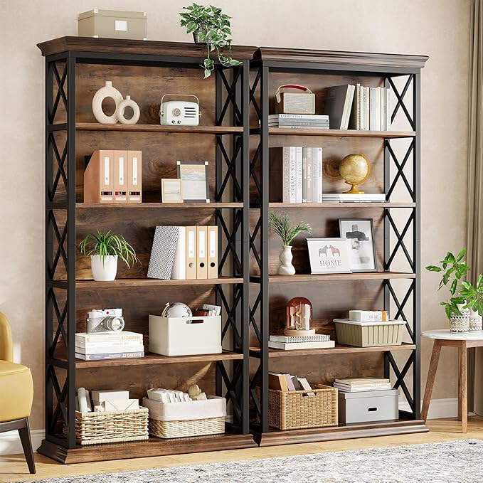 Tribesigns 6-Tier Bookcase, 71 Inches Industrial Bookshelves and Bookcases by Tribesigns