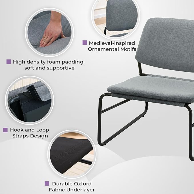 DAICO Modern Accent Chair Comfy Living Room Chair Armless Sling Accent Chairs - Image 8