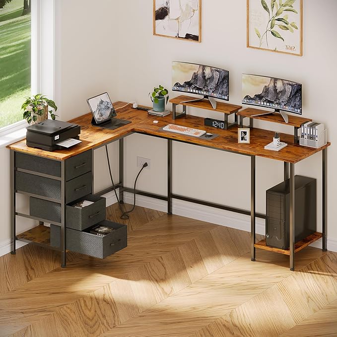66" L Shaped Computer Desk - Image 9