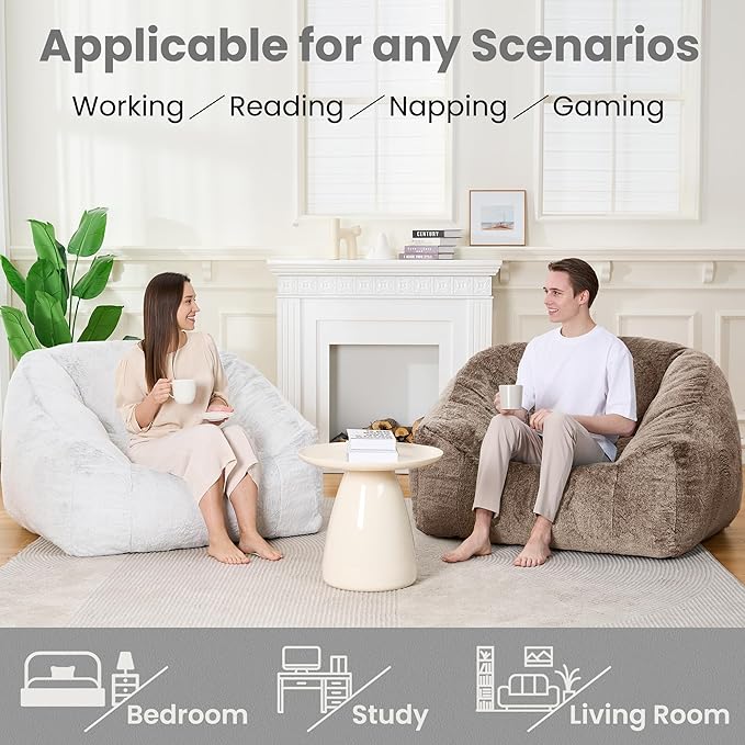 Bean Bag Chairs for Adults, Giant Beanbag Sofa Comfy Reading Chair, Oversized - Image 3