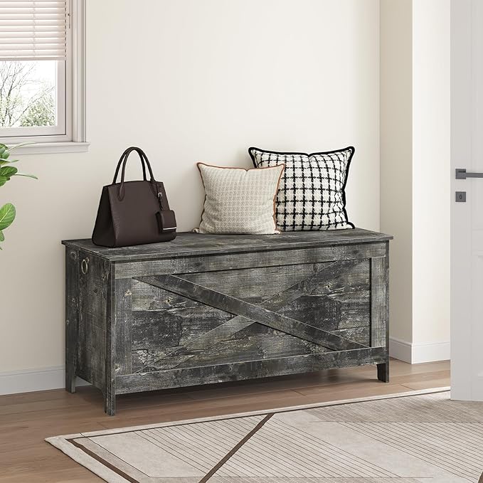 39.4" Toy Chest, Sturdy Entryway Storage Chest - Image 4