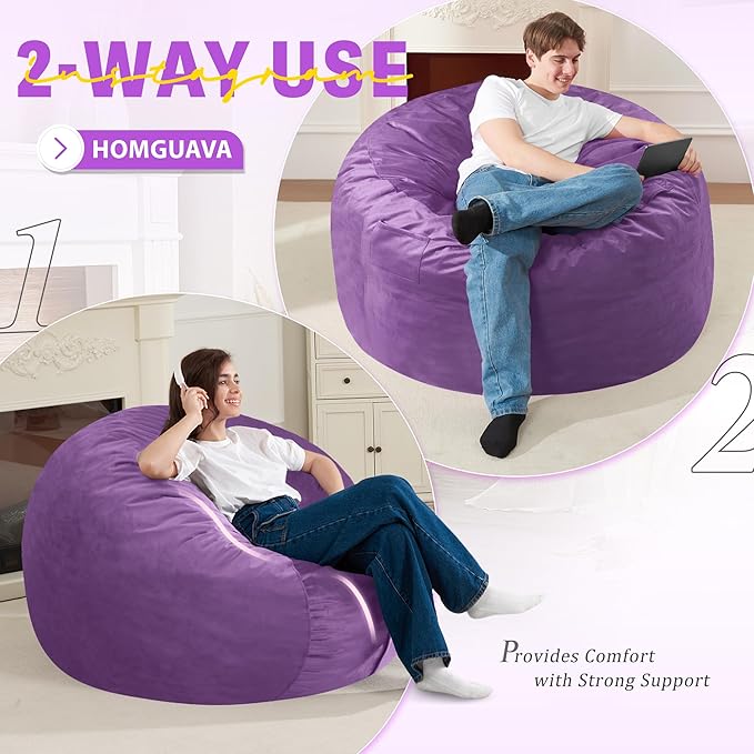 Homguava 3FT Bean Bag Chair: 3' Bean Bags - Image 5
