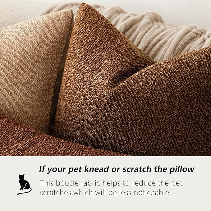Foindtower Set of 2, Decorative Textured Boucle Throw Pillow Covers Accent - Image 4