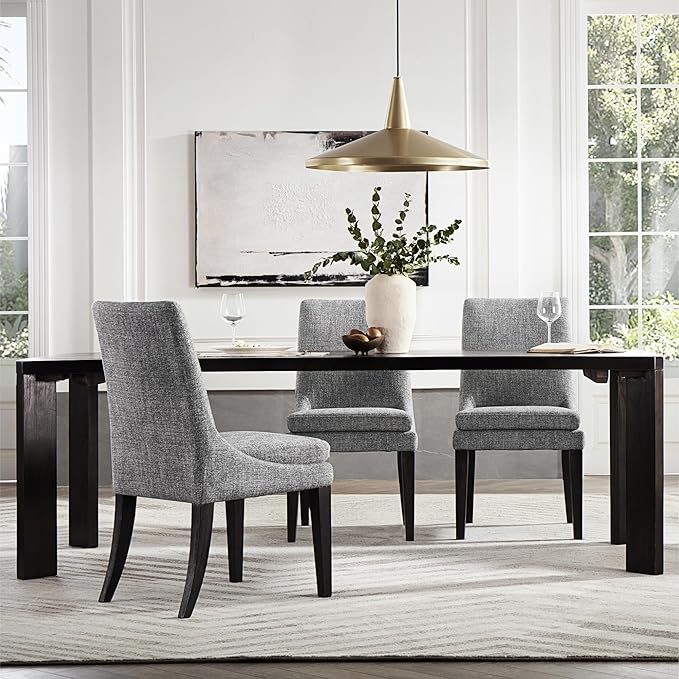 Upholstered Dining Chairs Modern Sidechair Performance Fabric High Back - Image 7