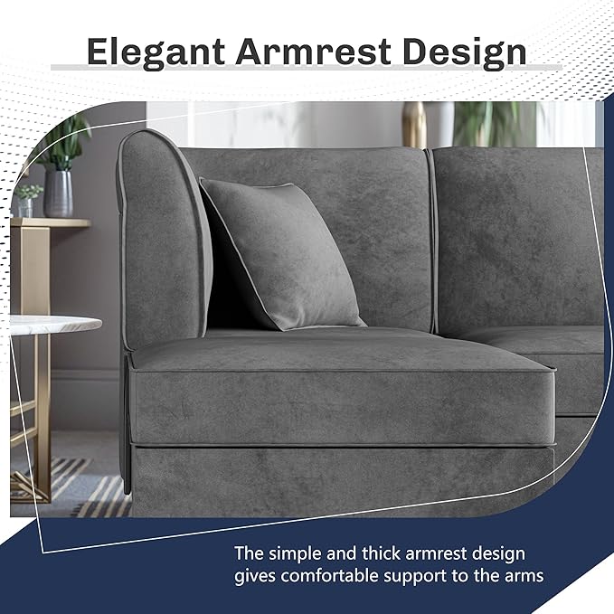 Shintenchi 5 Pieces Sectional Couch Modular Sofa, U Shaped Reversible Chaise - Image 4