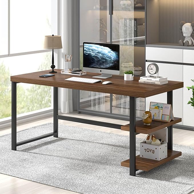FOLUBAN Modern Computer Desk for Home Office, Large Writing Table - Image 3