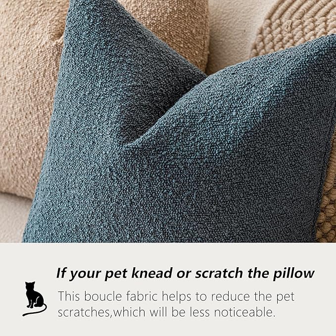 Foindtower Set of 2, Decorative Textured Boucle Throw Pillow Covers Accent - Image 4