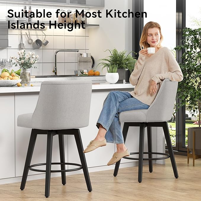 Vipbear Swivel Counter Height Bar Stools Set of 2, 26.8" H Counter Stools - Image 7