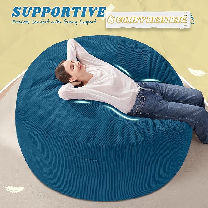HABUTWAY 4FT Bean Bag Chair, Giant Bean Bag Chairs - Image 5