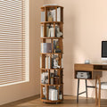 6 Tier Solid Wood Rotating Bookcase by IUNVR