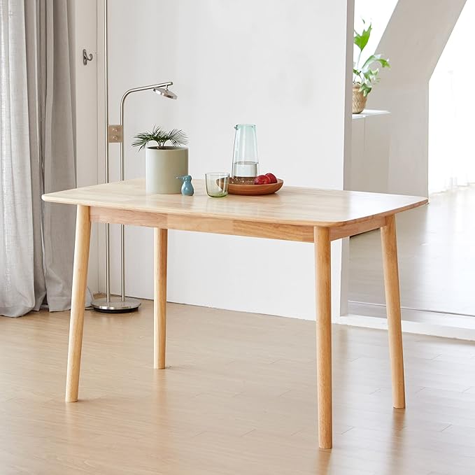 Livinia Aslan 47" Malaysian Oak Rectangular Wooden Dining Table/Solid Wood by Livinia