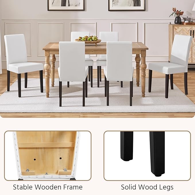 Yaheetech Dining Chairs Set of 6 Faux Leather Modern Dining Room Chairs - Image 7