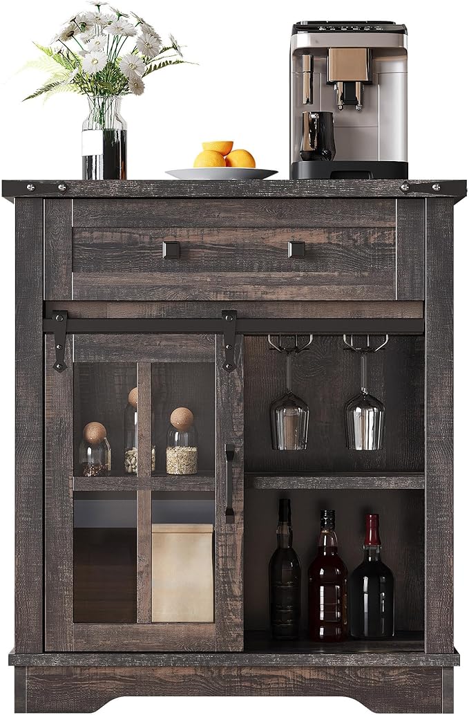 DWVO Farmhouse Coffee Bar Cabinet, Sideboard Buffet Cabinet - Image 4
