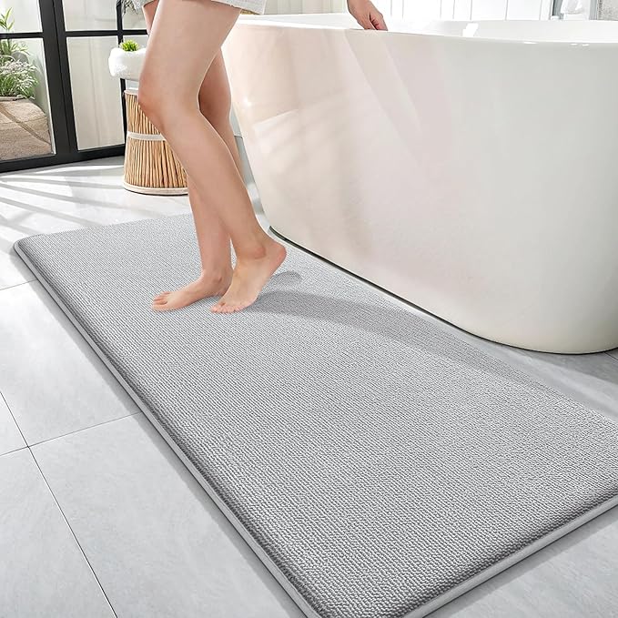 OLANLY Thick Memory Foam Bath Mat Rug 47x17, Extra Soft Absorbent Bathroom Rug by OLANLY