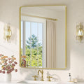 TETOTE Gold Mirror Bathroom 28 x 36 Brushed Gold Metal Framed Vanity Mirror by TETOTE
