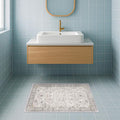 Light Grey Boho Bathroom Rug 2x3 by HazoHaus