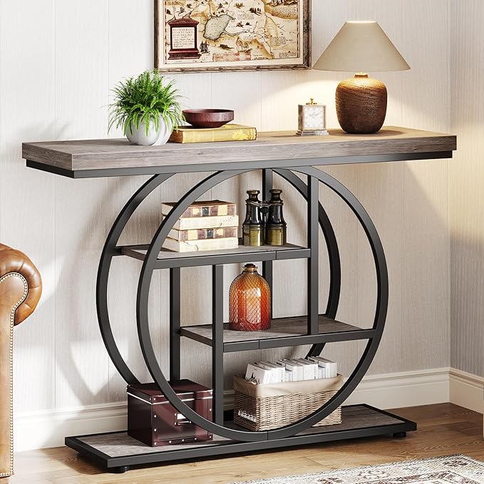 Tribesigns 41.3" Console Table, Industrial 4-Tier Sofa Table Entryway Table by Tribesigns