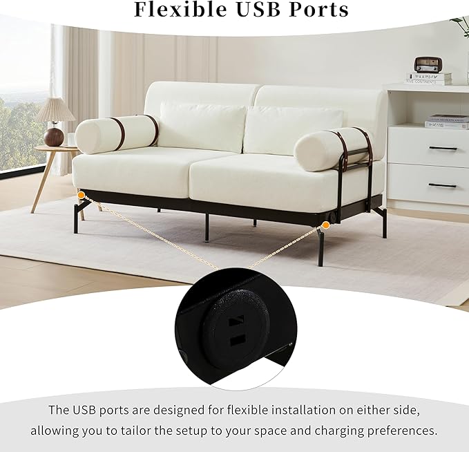 Modern Loveseat Sofa 59" Sofa Couch 2-Seater Sofa - Image 4
