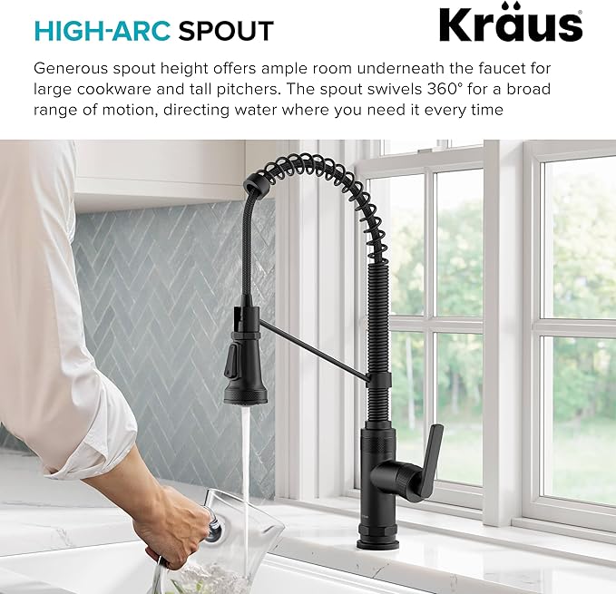 KRAUS Allyn Commercial Style 2-Function Single Handle Pull Down Kitchen Faucet - Image 8