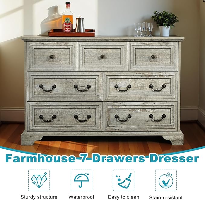 47.2" Farmhouse Sideboard Buffet Cabinet - Image 6