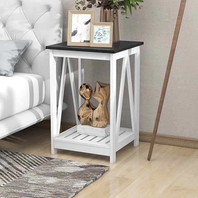 Farmhouse Square End Table, Accent Side Table - Image 5