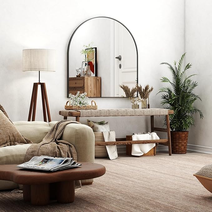 31"x32" Arched Wall Mirror for Bathroom, Living Room, Decorative Hanging Mirror - Image 7